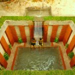 Building The Mostly Underground Temple Waterfall To Swimming Pool