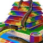 Build Swimming Pool Around Underground Temple For Catfish Eel From Magnetic Balls ( Satisfying )