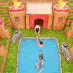 Building Temple Underground House And Water Slide To Swimming Pool Crocodile