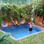 Dig Cliff To Build Temple Underground House And Water Slide To Swimming Pool