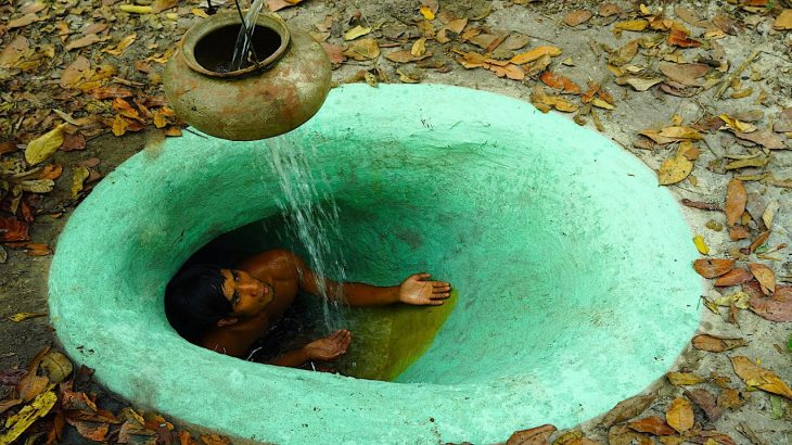 Building Most Secret Water Slide To Underground Temple Swimming Pool
