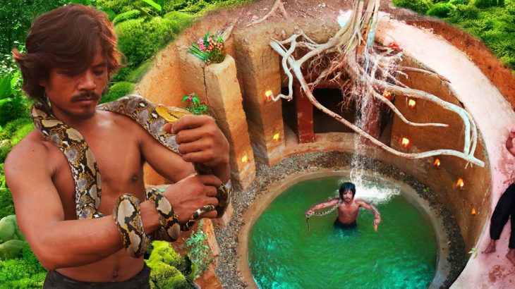 Building The Most Modern Underground King Room with Swimming Pool in Underground House