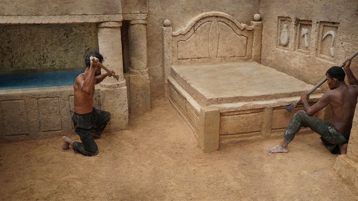 Building The Most Modern Underground King Room with Swimming Pool in Underground House