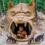 Newborn Puppies Rescued And Build Heaven Underground Dog House And Red Fish Pond