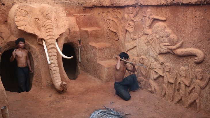 Building The Most Creative House Elephant Underground In The Jungle