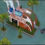 125 Days To Build most Creatively Modern Great Houseboat, Swimming Pool, Water slide (Full Video)