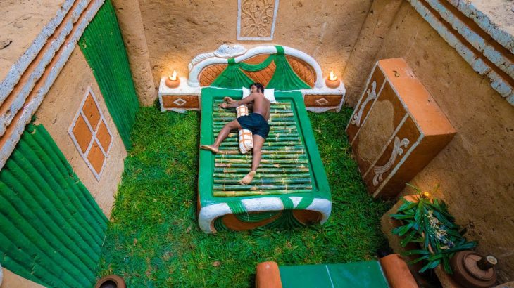 Build The Most Beautiful underground sleeping Room with Magnificent Swimming Pool underground