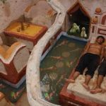 Build Underground Rugs Grass House For Cute Puppy & Beautiful Fish Pond In Underground Living Room