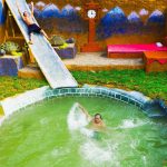 Build Water Slide In Modern Underground House From The Ground To The Swimming Pool