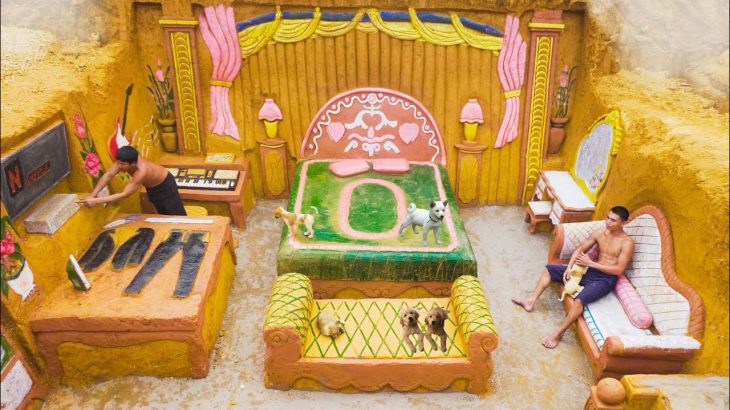 Building Modern Underground King Room With Swimming Pool Crocodile In Underground House – Full Video