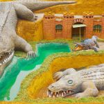 Build Swimming Pool Water Slide Crocodile Around Secret Underground House
