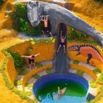 Build Underground Swimming Pool Water Slide Dinosaurs Around Secret Underground House