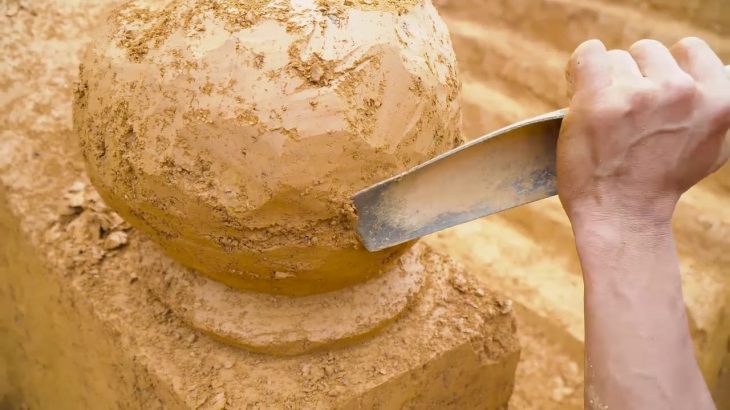 Primitive Survival! Build Swiming Pool Water Slide Around The Secret Temple Underground