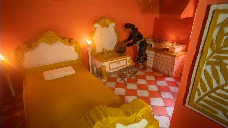 Build The Most Beautiful Underground Mansion Villa house, Girl Living Off Grid