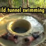 Build tunnel swimming pool water slide to temple underground swimming pool