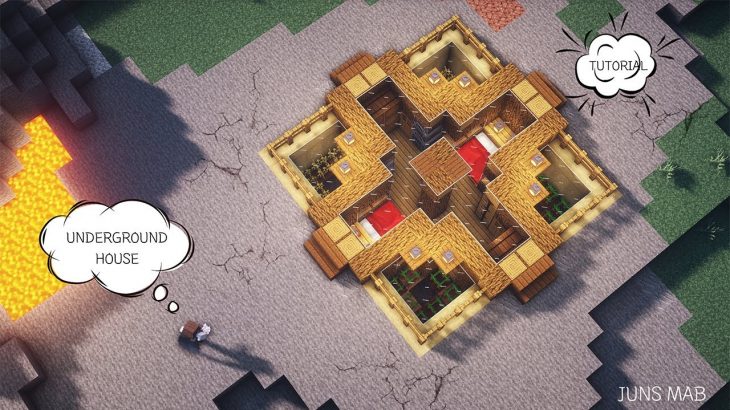 Minecraft house tutorial｜How to build a UNDERGROUND HOUSE #169