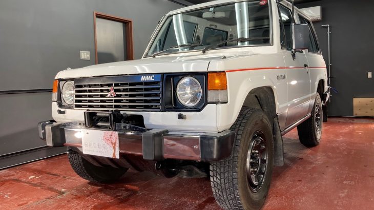 2月8日売約済み　初期型パジェロ　L044GV  全面研磨STD＋ガラスコーティング施工　長野県安曇野市　桜花自動車　認証工場　フルHD1080P60