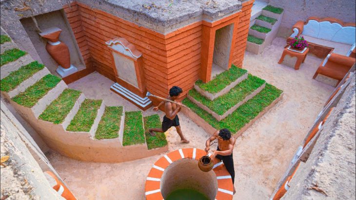 Build The Most Modern Underground House Exterior with Underground Swimming Pool In Summer (Part II)