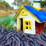Build Underground house fish trap from Clay mud & Bamboo to catch fishes – Best Unique fishing video