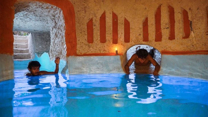 Building The Most Creative Temple Underground House And Water Slide To Swimming Pool