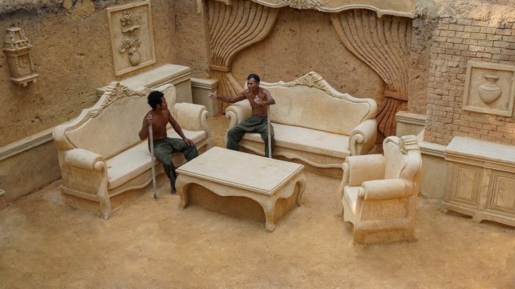 Building The Most Creative Underground House with Private Underground Living Room