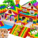 ASMR Video | Build Miniature Contemporary Hamster Library With Glossy Slime Pool In Harvest Season