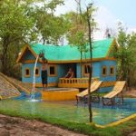 Build Creatively Colors Mud House Design,Groundwater Well & Water Slide To Underground Swimming Pool