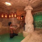 Build Temple Underground House Bath Pools And Water Slide To Swimming Pools