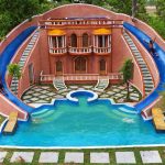 Build The Most up to date Twin  water slide To Gorgeous Underground Swimming Pool