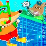 Fox Family Play Hide and Seek in Swimming Pool – new funny stories cartoon for kids #1459