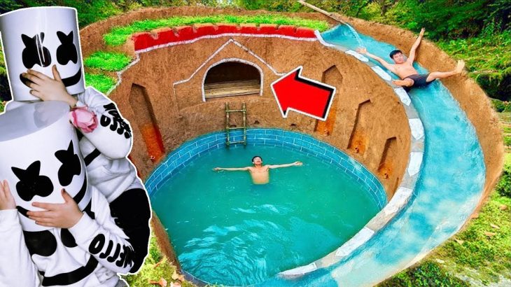 Kids Build Secret UNDERGROUND Pool House!