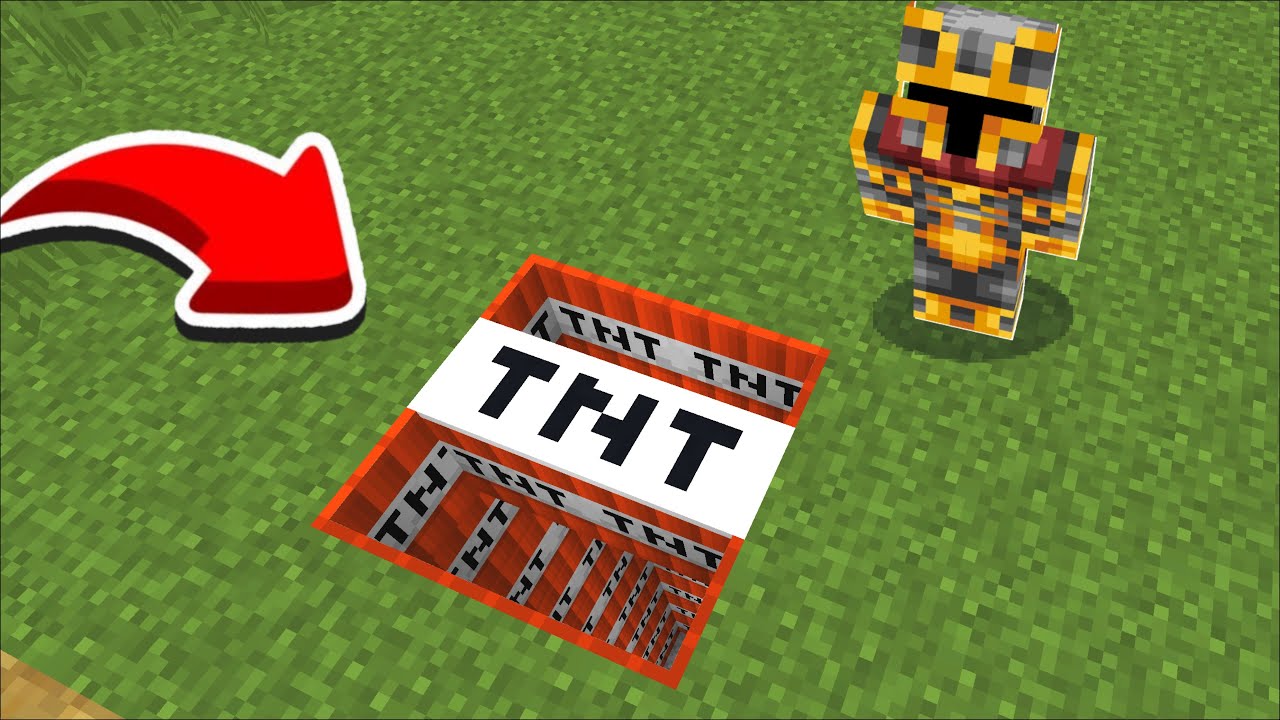 Minecraft TNT CRACK IN THE GROUND TO UNDERGROUND HOUSE MOD / DONT BLOW