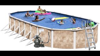 POOL Splash Pools Oval Deluxe Pool Package, 30-Feet by 15-Feet by 52-Inch