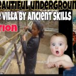THE MOST BEAUTIFUL UNDERGROUND HOUSE VILLA by Ancient Skills | REACTION | @survival shelter ideas