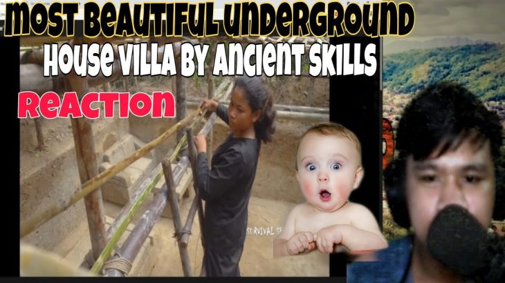 THE MOST BEAUTIFUL UNDERGROUND HOUSE VILLA by Ancient Skills | REACTION | @survival shelter ideas