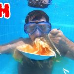 24 STUNDEN UNTERWASSER ESSEN und TRINKEN CHALLENGE im SWIMMING POOL !!
