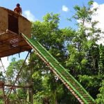 38 Days Build Twin Swimming Pool And Indigenous Mud House With Bamboo Water Slide