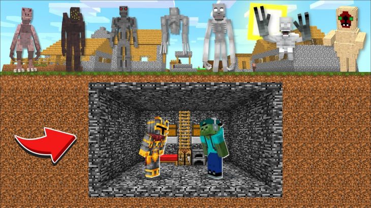 Minecraft BUILD SECRET UNDERGROUND HOUSE TO PROTECT AGAINST SCP MONSTERS MOB MOD !! Minecraft Mods