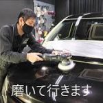 日産エルグランド ファントムブラック経年車、磨き&ファインラボセラミックコーティング二層施工 スピード関西