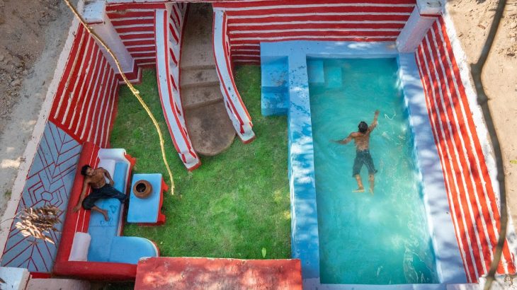 Incredible Secret Millionaire Underground House Villa Swimming Pool Build In the Jungle