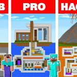 Minecraft NOOB vs PRO vs HACKER: UNDERGROUND BASE HOUSE BUILD CHALLENGE in Minecraft Animation