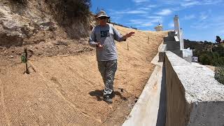 Underground house, jute netting & final grading