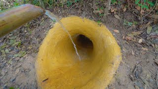 Living On Survival Dig Build Cave Underground And WaterSlide Park Swimming Pools