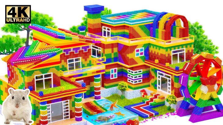 Satisfying Video | Build Mega Mansion Have Windmill & Swimming Pool From Magnetic Balls