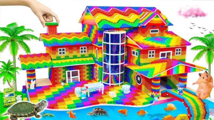 Satisfying Video | Build Minecraft Survival House With Underground Fish Pond For Turtle And Hamster