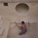 underground temple with swimming pool