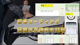 ルノーメガーヌ新車コーティング　車磨き研磨の正確性を測色計で証明