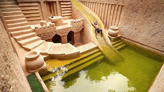 100 Days Built Super Millionaire Underground Water Slide Pool