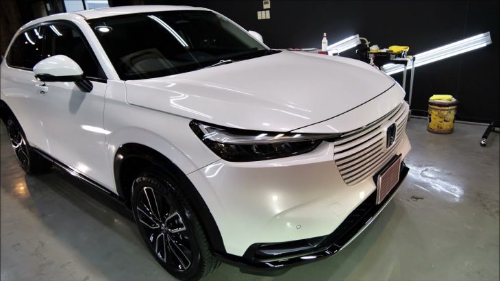 2021新型ホンダヴェゼル/6AA-RV5/プラチナホワイトパール磨き&セラミックトリプルコートプラス1（４層）施工/スピード関西
