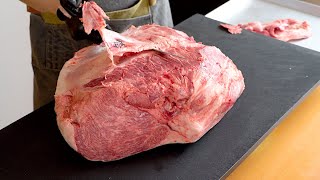 【肉磨きASMR】ノーカット無編集で肉の塊をツルツルに磨くだけの動画
